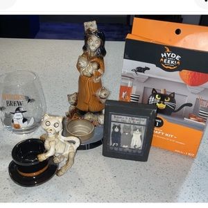 Yankee Candle 2015 Boney Bunch Cat Lady + 2012 Boney Bunch Cat Tea Light +